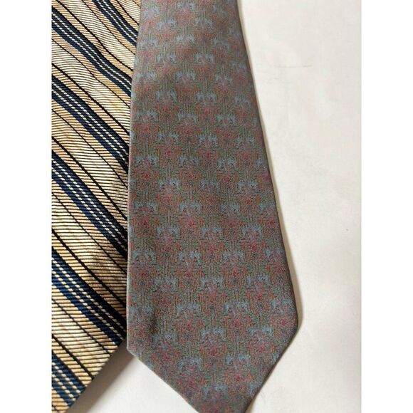 Lot Of 5 Ties Silk Structure Lanvin Zegna Donna Karan Gatti - Picture 4 of 16